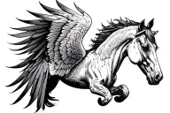 pégase cheval ailé tattoo design idea