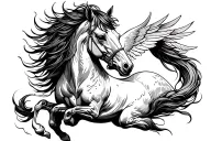 pégase cheval ailé tattoo design idea