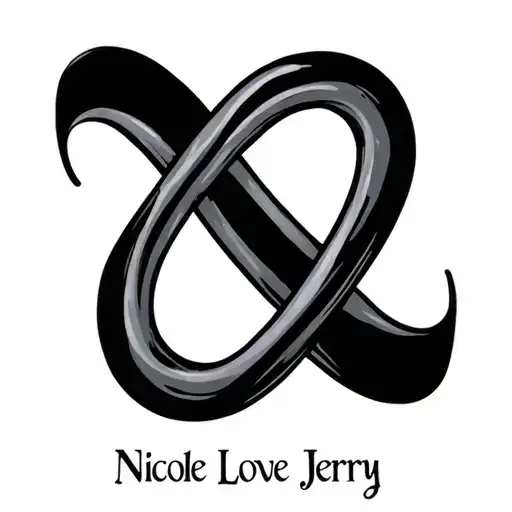 "Nicole Love Jerry" infinity symbol tattoo design idea