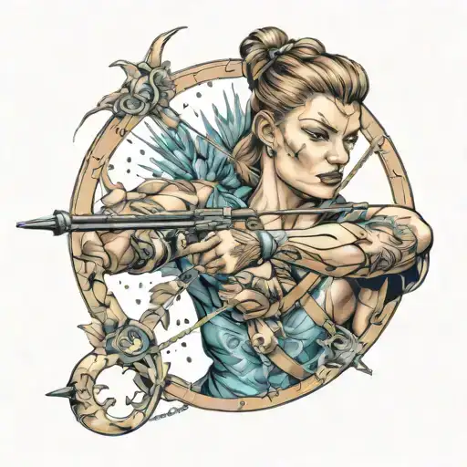 Sagittarius archer shooting tattoo design idea