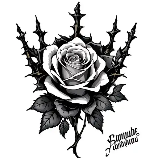 broken crown roses thorns tattoo design idea