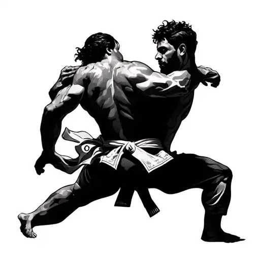 Latin, Roman, duality of man, British, Brazilian Jiu Jitsu tattoo design idea