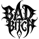 "BAD BITCH" "LewdcoreStudio.com" gothic tribal throat tattoo design tattoo design idea