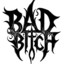 "BAD BITCH" "LewdcoreStudio.com" gothic tribal throat tattoo design tattoo design idea