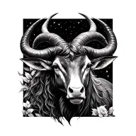 Capricorn and Taurus combined  tattoo design idea