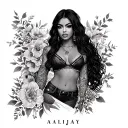 "Aaliyah" virgo tattoo design idea