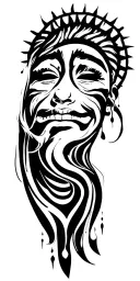 nails, face crying, face smiling, sun, as above so below tattoo design idea