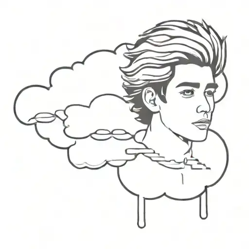 one direction, cloud tattoo design idea