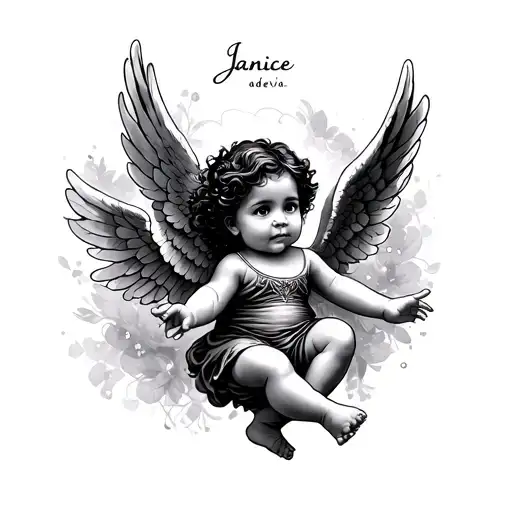 "Janice adevia" baby angel flying tattoo design idea