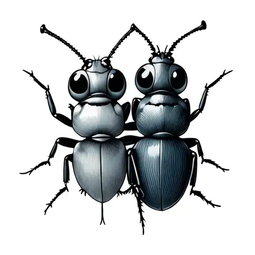 Love bug sitting together tattoo design idea