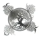 male back tattoo + chakra" comes from Sanskrit  + tree of life yggdrasil +. yin and yang of m tattoo design idea
