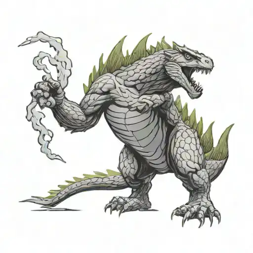 godzilla monster energy tattoo design idea