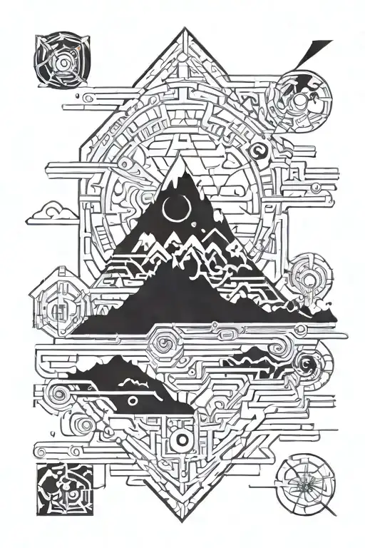 the country on jamaica symbolized by the mountains along with a similar look to a river flowing around my arm tattoo design idea