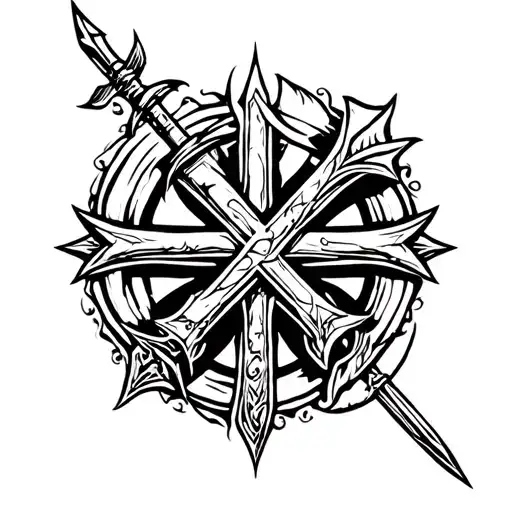 gothic knight of templar  tattoo design idea