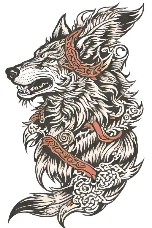 Meaningful wolf warrior tattoo design idea