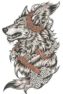 Meaningful wolf warrior tattoo design idea