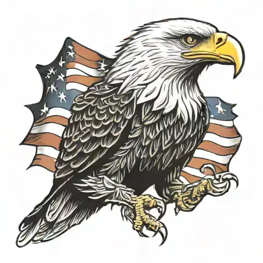 Eagle American Flag tattoo design idea