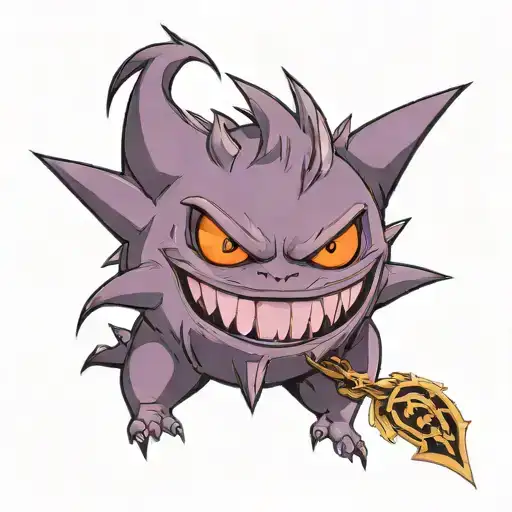 A Traditional Tattoo Depicting Gengar A Classic Ghost Type Pokemon tattoo design idea