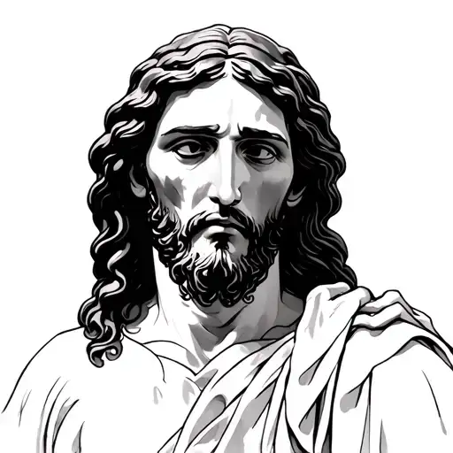 Tattoo sketch: Crying Jesus Christ tattoo design idea