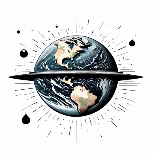 Flat Earth tattoo design idea