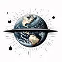Flat Earth tattoo design idea