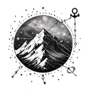Mountain, constellation, courage, strength, anchor, symbolic tattoo, traumatic childhood with violence, rape.. tattoo design idea