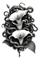 Calla lily and medusa tattoo design idea