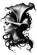 Calla lily and medusa tattoo design idea