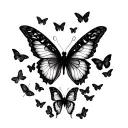mini black butterflies tattoo design idea