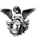 war , immigrant poor prison cheated aborted baby angel tattoo design idea