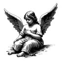 war , immigrant poor prison cheated aborted baby angel tattoo design idea