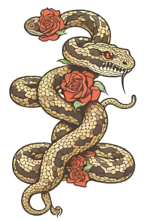 rattlesnake wrapping tattoo design idea