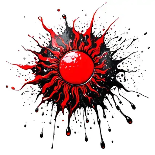 sun and rain drops tattoo design idea