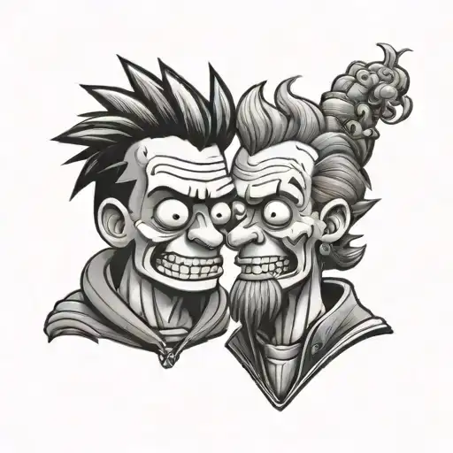 Lisa And Bart tattoo design idea