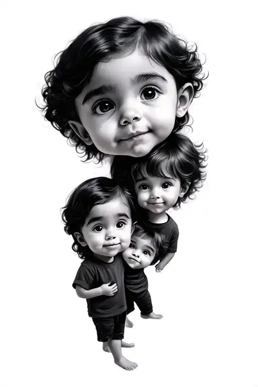 Grandchildren tattoo design idea