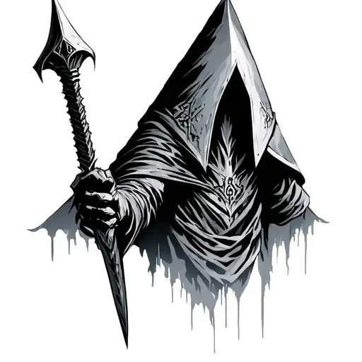 pyramid head silent hill tattoo design idea
