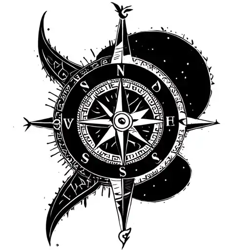 Nordic compass tattoo design idea