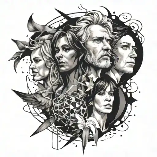ABBA inspired abstract design tattoo design idea