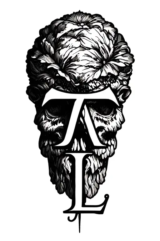 Mont Blanc with letters t and l tattoo design idea