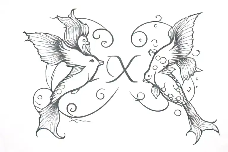 pisces zodiac sign love loss trauma my mom tattoo design idea