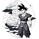 goku with little cloud tattoo design idea