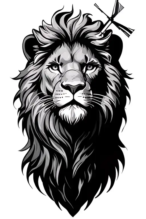 dutch lion with windmil tattoo design idea