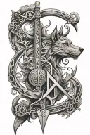 runes and freya  tattoo design idea