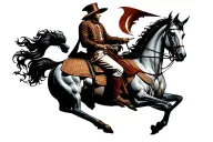 mc escher style don quixote tattoo design idea