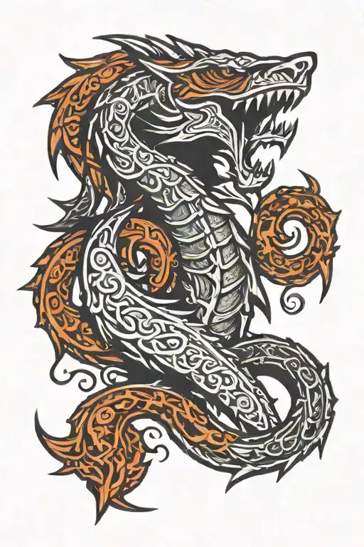 Skyrim logo combined tattoo design idea