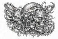 Tattoo related to artificial intelligence and aliens and power tattoo design idea