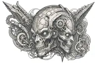 Tattoo related to artificial intelligence and aliens and power tattoo design idea