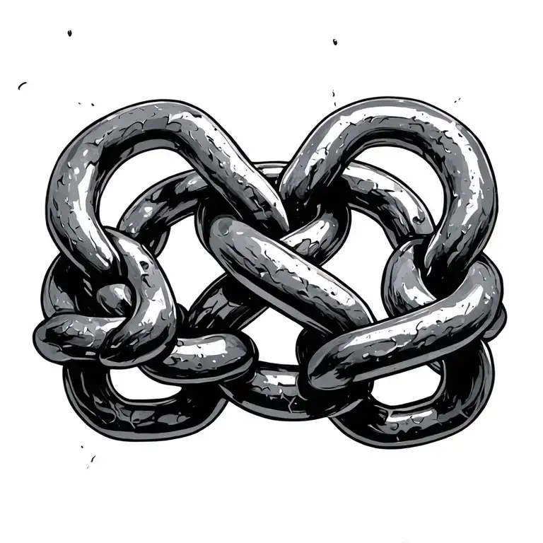 ball and chain wit broken chain tattoo design idea