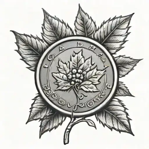 canadian penny and a blueberry tattoo design idea