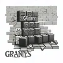bricks with GRANNY'S wrote in the middle 3D representation tattoo design idea